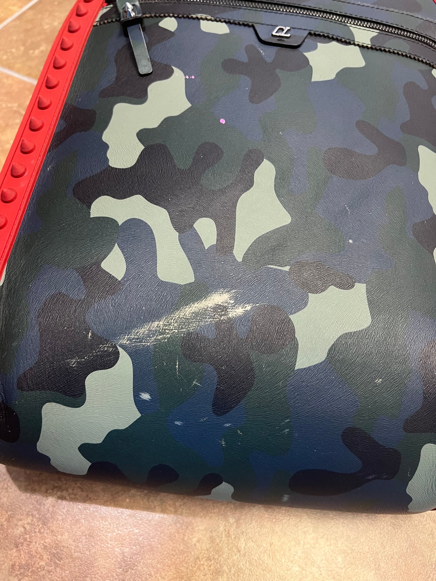 Christian Louboutin Leather Camouflage Backpack Preowned