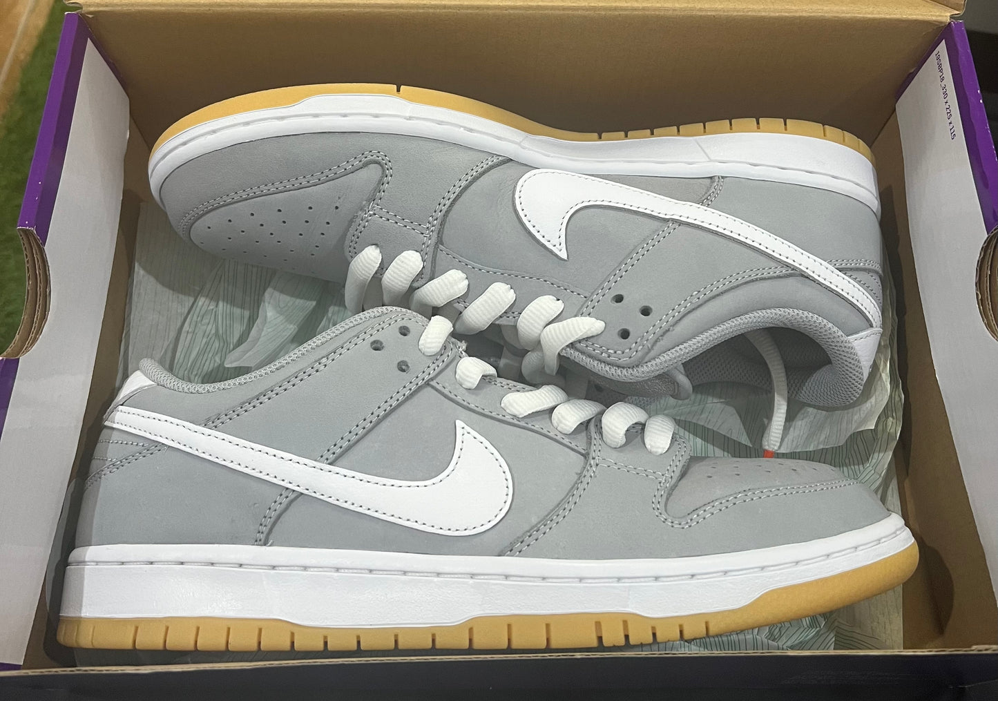 Nike SB Dunk Low Pro ISO Orange Label Wolf Grey Gum Size 9.5 VNDS OG BOX