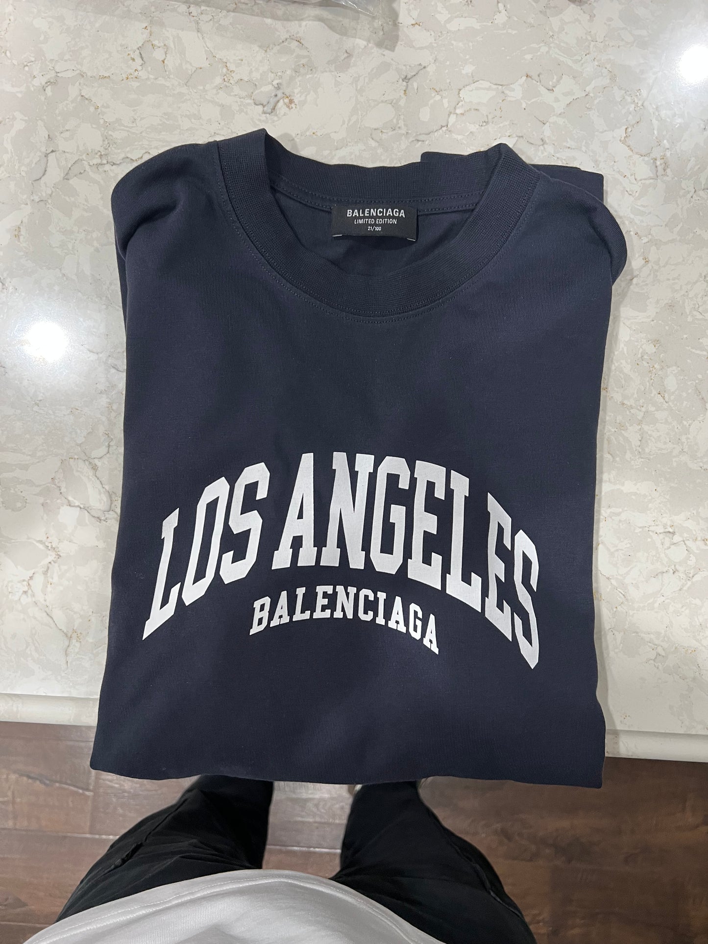 Balenciaga NUMBERED /100 Los Angeles Tee Navy Size Medium