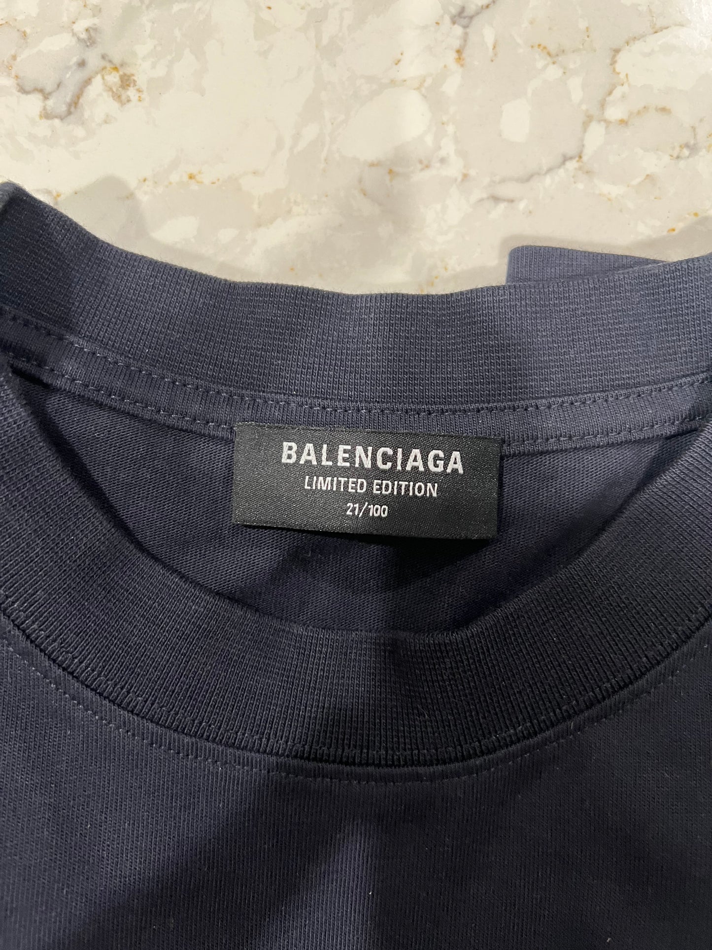 Balenciaga NUMBERED /100 Los Angeles Tee Navy Size Medium