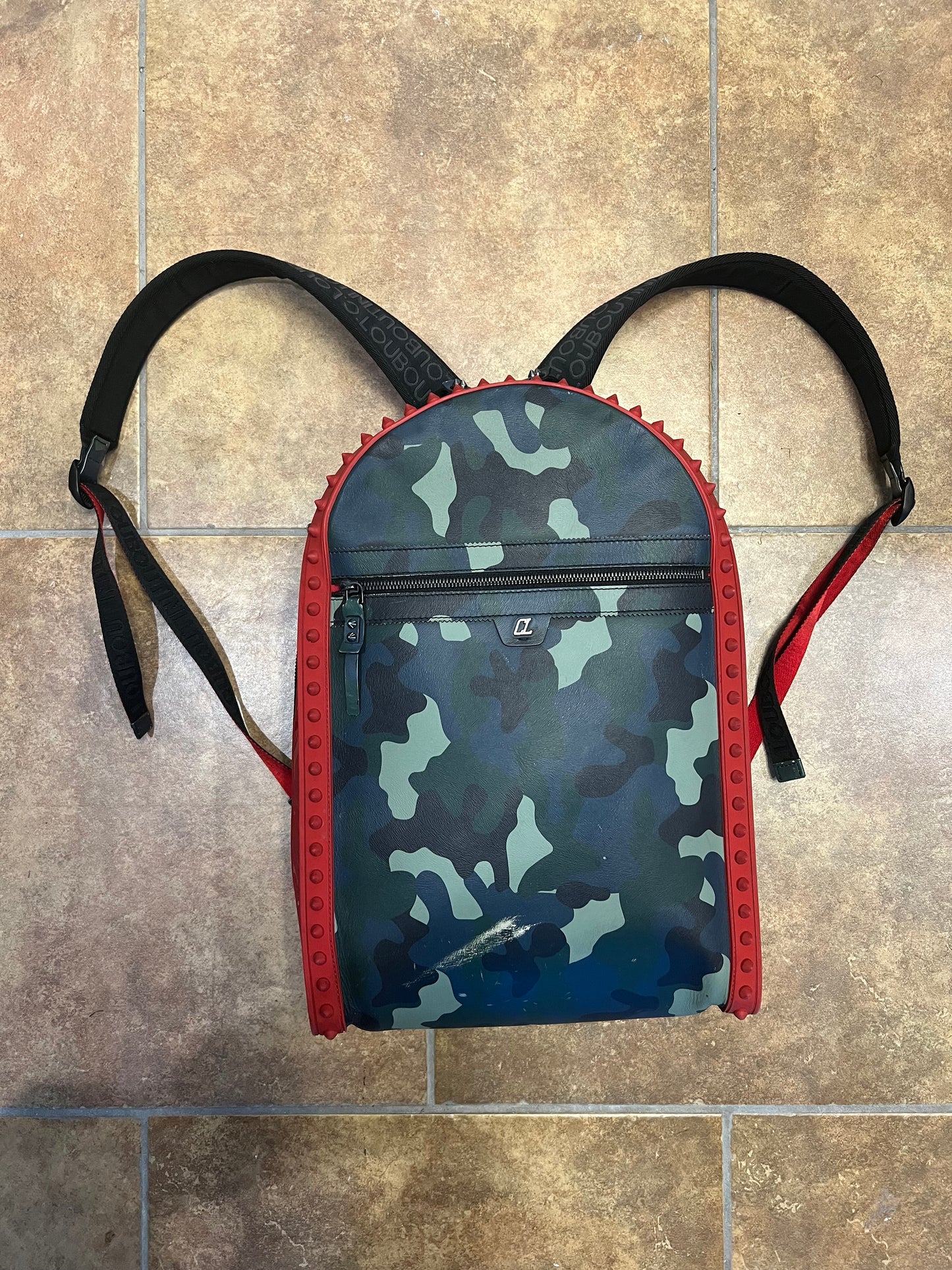 Christian Louboutin Leather Camouflage Backpack Preowned