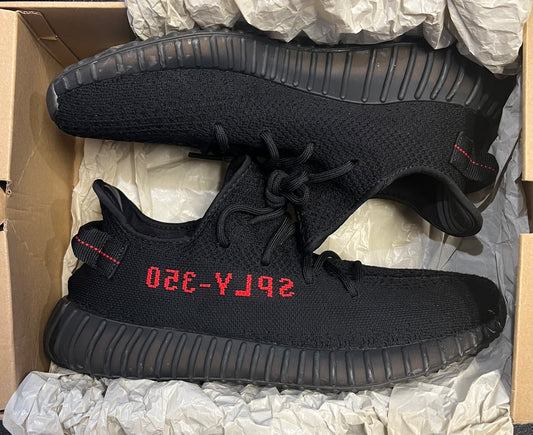 Adidas Yeezy Boost 350 V2 Black Red Size 11 Preowned OG ALL